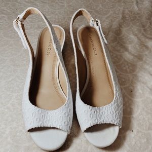 White Eyelet wedges